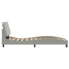  Cadre de lit sans matelas gris clair 80x200 cm velours alsavelo 