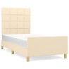  Cadre de lit sans matelas crème 90x200 cm tissu alsavelo 
