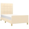  Cadre de lit sans matelas crème 90x200 cm tissu alsavelo 