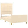  Cadre de lit sans matelas crème 90x200 cm tissu alsavelo 