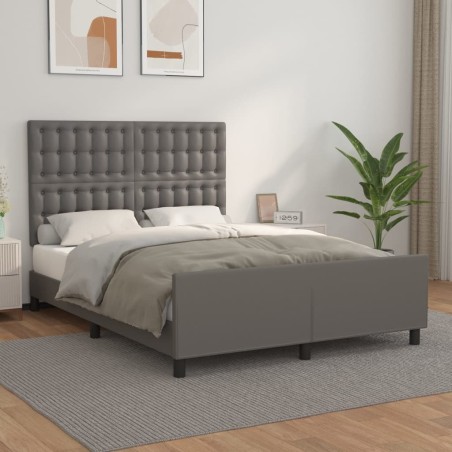  Cadre de lit sans matelas gris 140x200 cm similicuir alsavelo 