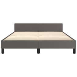  Cadre de lit sans matelas gris 140x200 cm similicuir alsavelo 