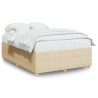  Cadre de lit sans matelas crème 140x190 cm tissu alsavelo 