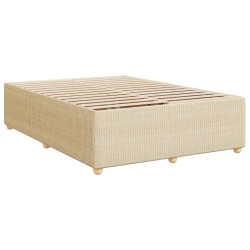  Cadre de lit sans matelas crème 140x190 cm tissu alsavelo 