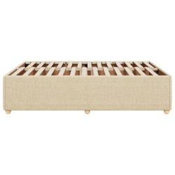  Cadre de lit sans matelas crème 140x190 cm tissu alsavelo 