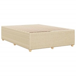  Cadre de lit sans matelas crème 140x190 cm tissu alsavelo 