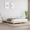  Cadre de lit sans matelas crème 140x190 cm tissu alsavelo 