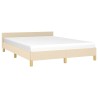  Cadre de lit sans matelas crème 140x190 cm tissu alsavelo 