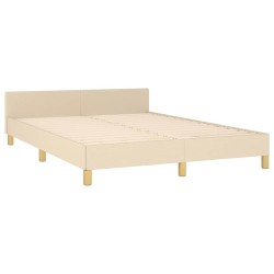  Cadre de lit sans matelas crème 140x190 cm tissu alsavelo 