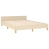 Cadre de lit sans matelas crème 140x190 cm tissu alsavelo 