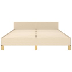  Cadre de lit sans matelas crème 140x190 cm tissu alsavelo 