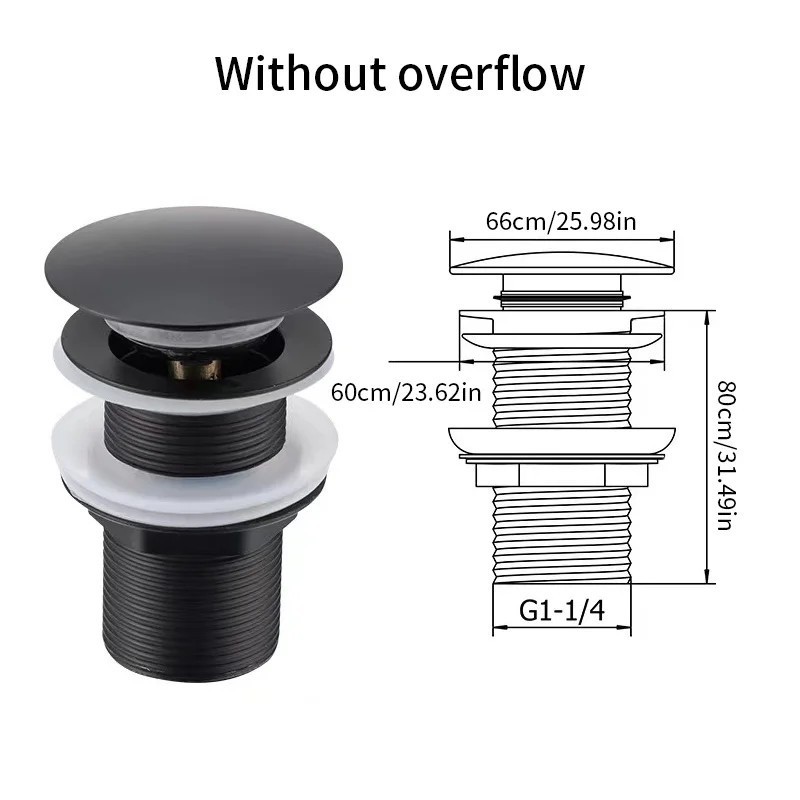 Drain d'évier pop-up facile à nettoyer avec crépine anti-colmatage et