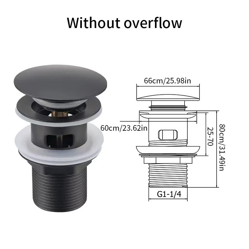 Drain d'évier pop-up facile à nettoyer avec crépine anti-colmatage et