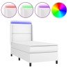  Sommier à lattes de lit matelas LED Blanc 100x200 cm Similicuir alsavelo 
