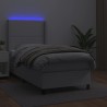  Sommier à lattes de lit matelas LED Blanc 100x200 cm Similicuir alsavelo 