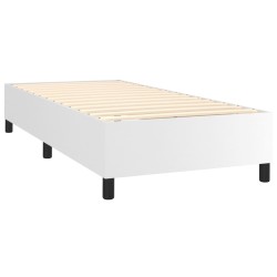  Sommier à lattes de lit matelas LED Blanc 100x200 cm Similicuir alsavelo 
