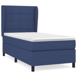  Sommier à lattes de lit avec matelas Bleu 100x200 cm Tissu alsavelo 