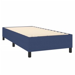  Sommier à lattes de lit avec matelas Bleu 100x200 cm Tissu alsavelo 