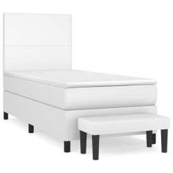  Sommier à lattes de lit avec matelas Blanc 80x200 cm Similicuir alsavelo 