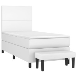  Sommier à lattes de lit avec matelas Blanc 80x200 cm Similicuir alsavelo 