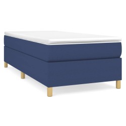  Sommier à lattes de lit avec matelas Bleu 100x200 cm Tissu alsavelo 