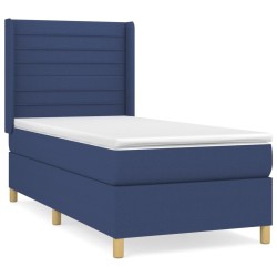  Sommier à lattes de lit avec matelas Bleu 100x200 cm Tissu alsavelo 