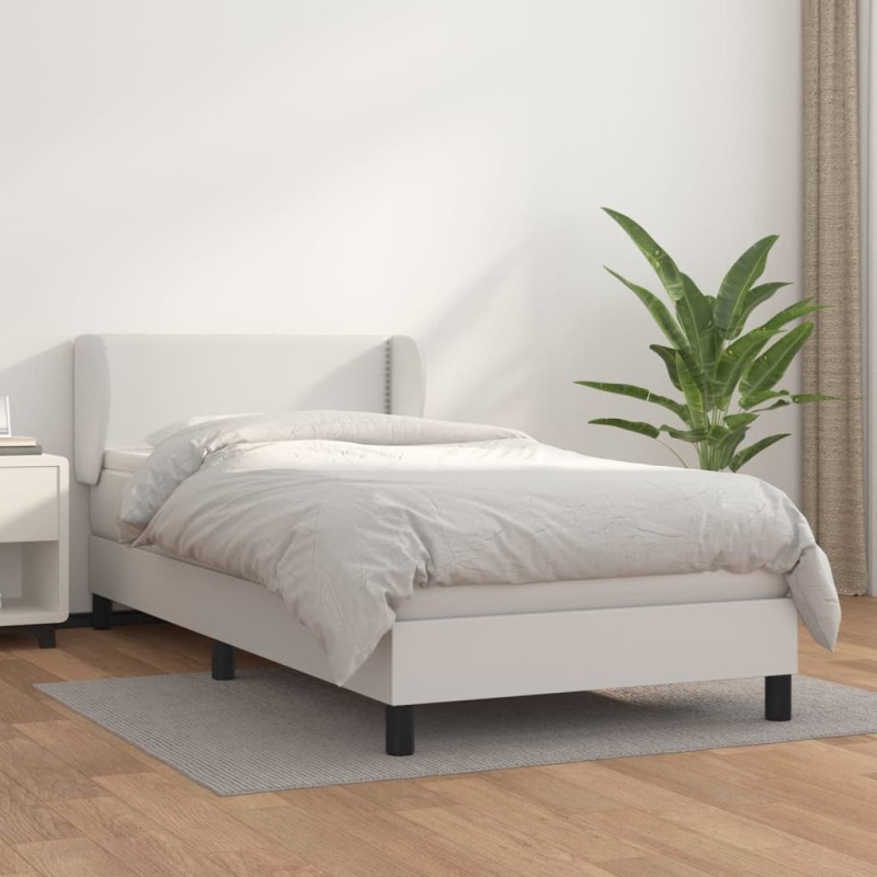  Sommier à lattes de lit avec matelas Blanc 80x200 cm Similicuir alsavelo 
