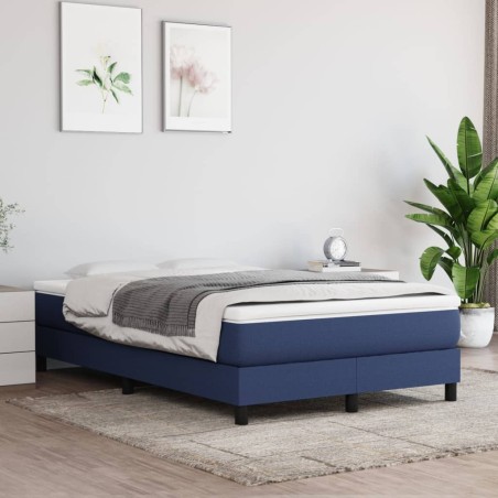  Sommier à lattes de lit avec matelas Bleu 120x200 cm Tissu alsavelo 
