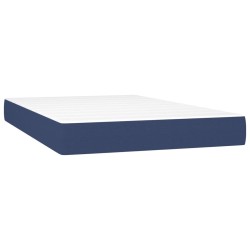  Sommier à lattes de lit avec matelas Bleu 120x200 cm Tissu alsavelo 