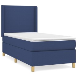  Sommier à lattes de lit avec matelas Bleu 80x200 cm Tissu alsavelo 