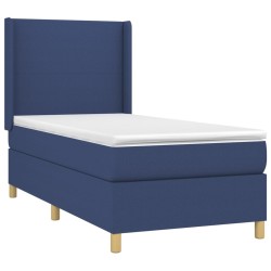 Sommier à lattes de lit avec matelas Bleu 80x200 cm Tissu alsavelo 
