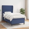  Sommier à lattes de lit avec matelas Bleu 90x200 cm Tissu alsavelo 