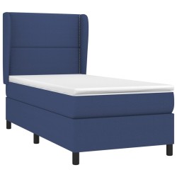  Sommier à lattes de lit avec matelas Bleu 90x200 cm Tissu alsavelo 