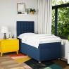 Sommier à lattes de lit avec matelas Bleu 90x200 cm Tissu alsavelo 
