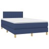  Sommier à lattes de lit avec matelas Bleu 120x200 cm Tissu alsavelo 