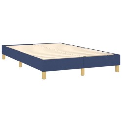  Sommier à lattes de lit avec matelas Bleu 120x200 cm Tissu alsavelo 