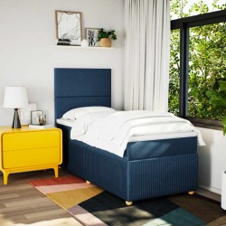  Sommier à lattes de lit avec matelas Bleu 80x200 cm Tissu alsavelo 