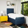 Sommier à lattes de lit avec matelas Bleu 80x200 cm Tissu alsavelo 