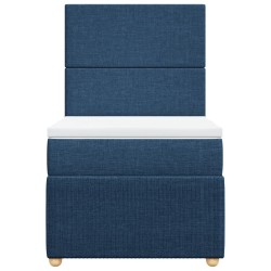  Sommier à lattes de lit avec matelas Bleu 80x200 cm Tissu alsavelo 