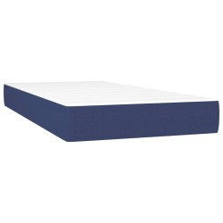  Sommier à lattes de lit avec matelas Bleu 90x200 cm Tissu alsavelo 