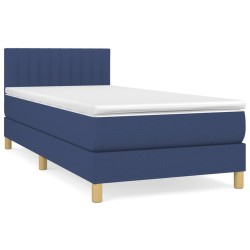  Sommier à lattes de lit avec matelas Bleu 80x200 cm Tissu alsavelo 