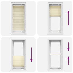  Store plissé crème 55x100 cm largeur du tissu 54,4 cm polyester alsavelo 