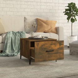  Table basse avec pieds en métal Chêne fumé 50x50x40 cm alsavelo 