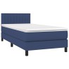  Sommier à lattes de lit avec matelas LED Bleu 100x200 cm Tissu alsavelo 