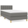  Sommier à lattes de lit avec matelas Gris foncé 90x200 cm Tissu alsavelo 