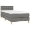  Sommier à lattes de lit avec matelas Gris foncé 90x200 cm Tissu alsavelo 