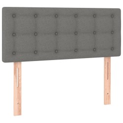  Sommier à lattes de lit avec matelas Gris foncé 90x200 cm Tissu alsavelo 