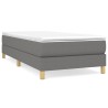  Sommier à lattes de lit avec matelas Gris foncé 90x200 cm Tissu alsavelo 