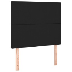 Sommier à lattes de lit avec matelas Noir 100x200 cm Similicuir alsavelo 