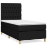  Sommier à lattes de lit avec matelas Noir 100x200 cm Tissu alsavelo 